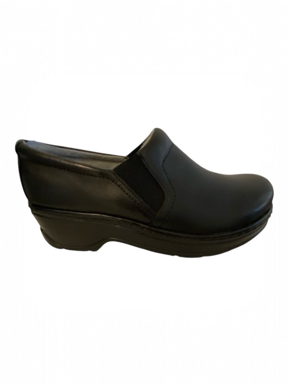 NWOT Klogs Women's Naples Black Leather Slip On Mule Comfort Shoes - Size 8W
